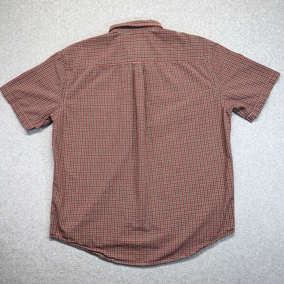Abercrombie & Fitch Plaid Button-Down Shirt Men’s L Red Short Sleeve Pocket - Picture 6 of 9